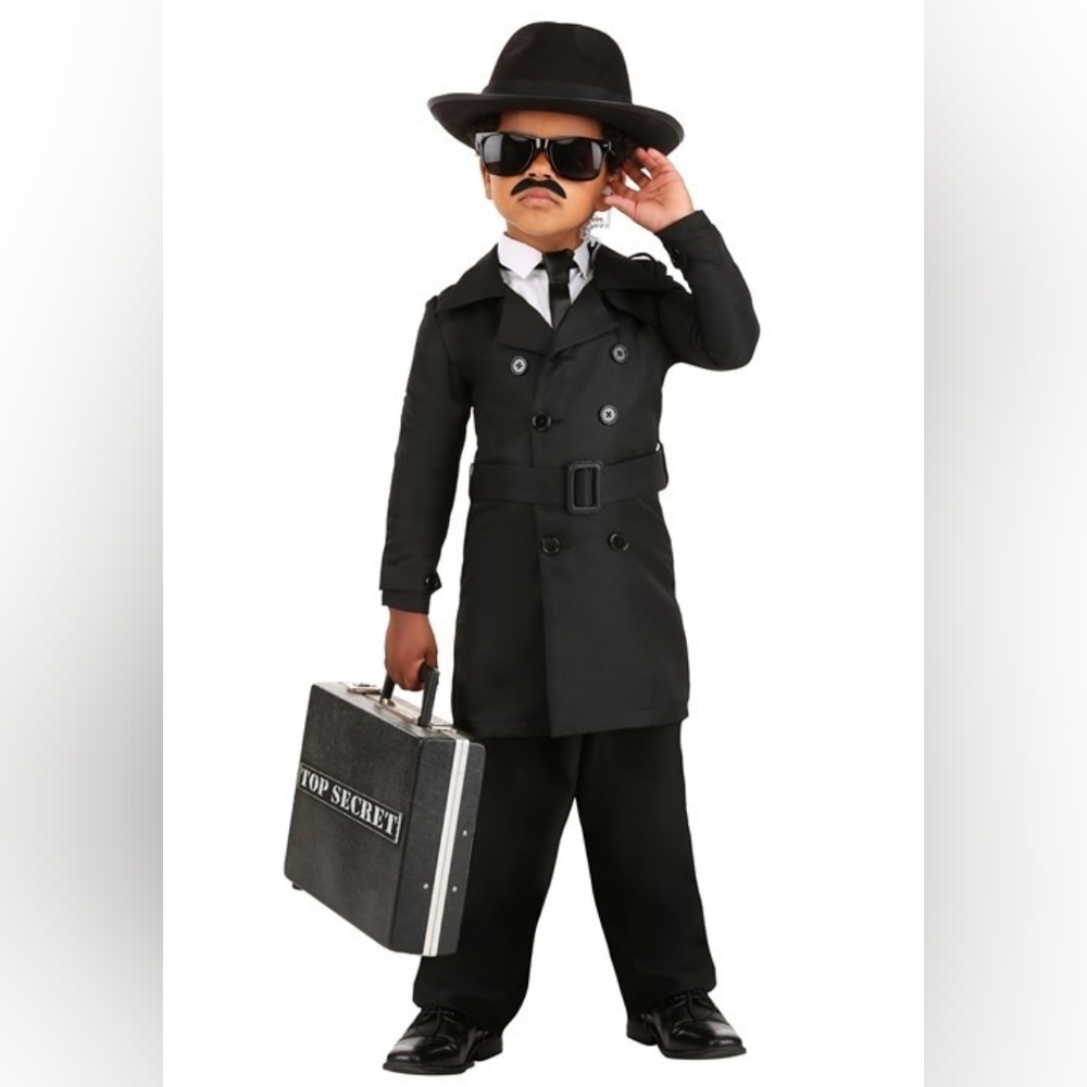NIB Kids Toddler Secret Agent Man Costume- 2T- Spy, Cosplay, Dress-up, Halloween